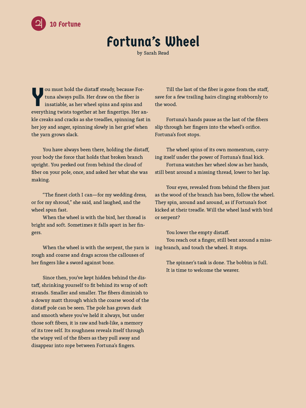 10 The Wheel - Fortuna’s Wheel - Sarah Read