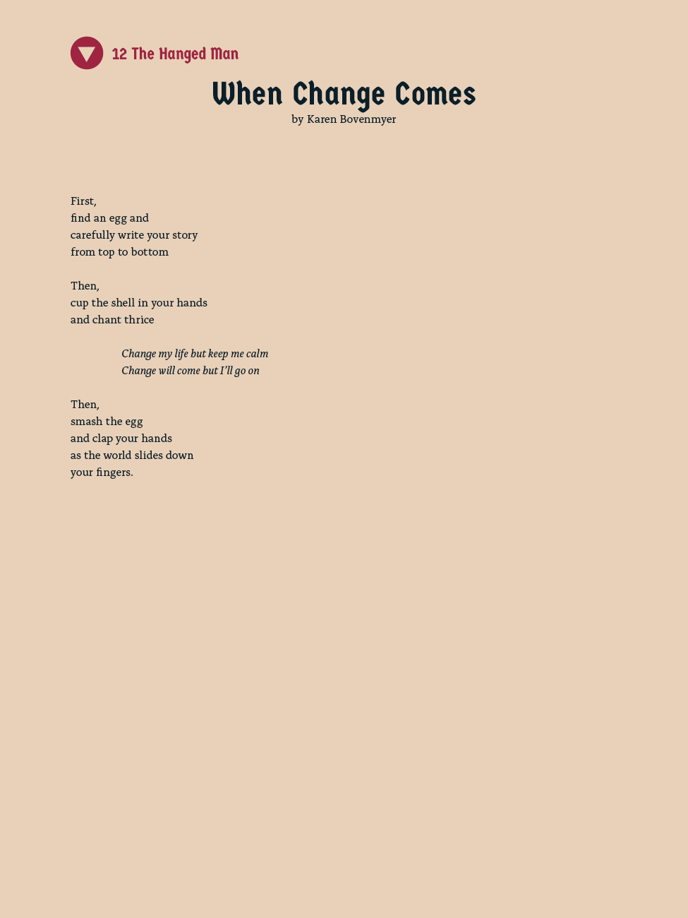 12 The Hanged Man - When Change Comes - Karen Bovenmyer
