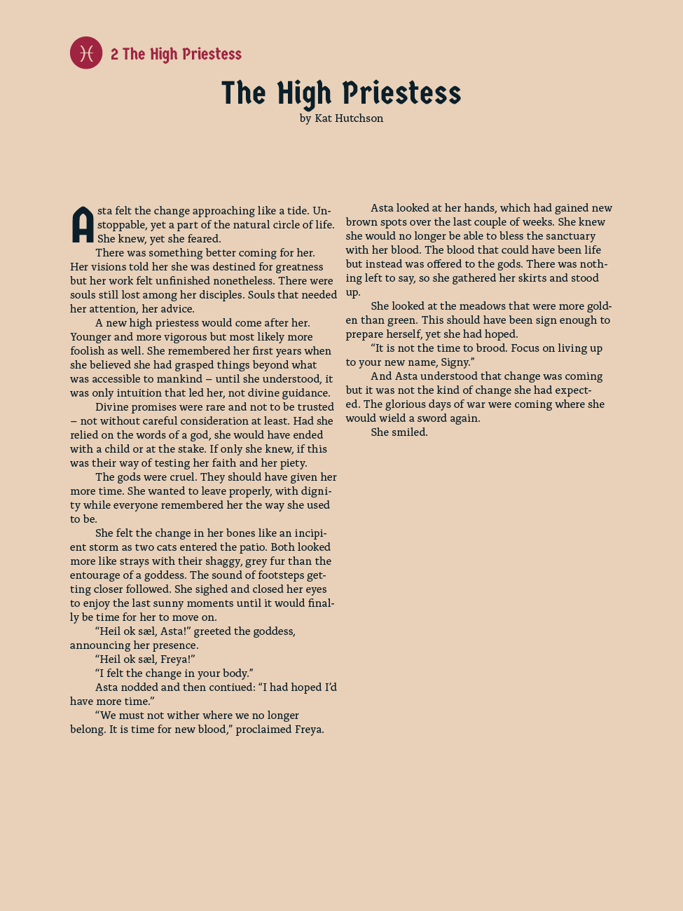 2 The High Priestess - The High Priestess - Kat Hutchson