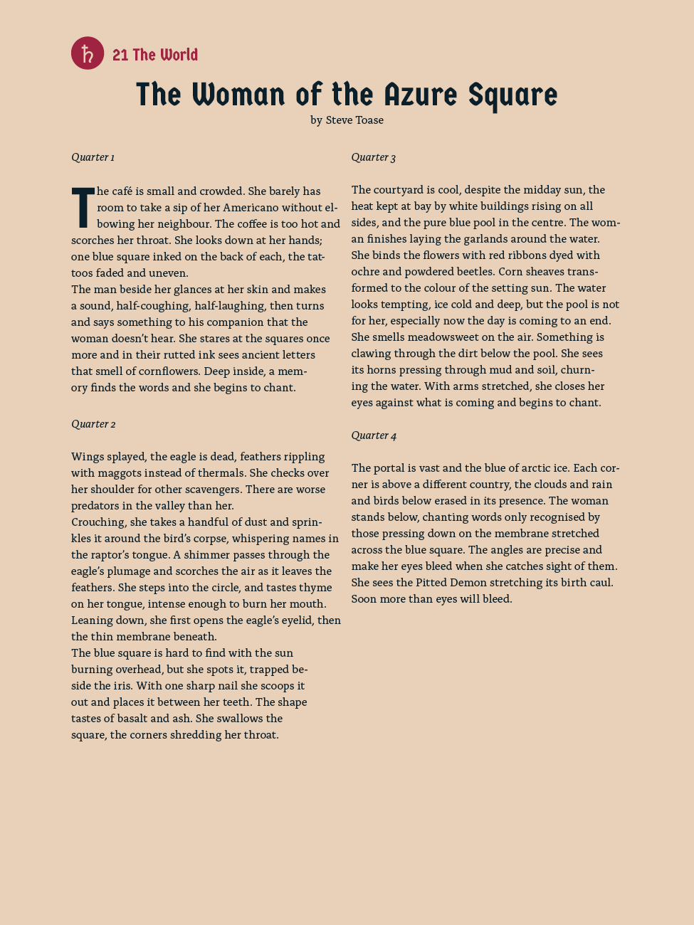 21 The World - The Woman of the Azure Square - Steve Toase